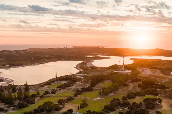 Aerial shot of the Rottnest Island Golf Course