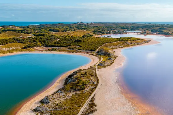 Aerial view of salt lakes