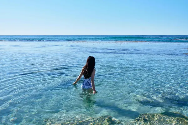 Girl swimming at The Basin